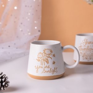 Tazze in Ceramica con Citazioni Ispiratrici, Motivi Boho di Girasoli e Farfalle, per Caffè e Tè, Regalo Estetico per Casa e Cucina - Product Image 1