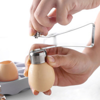 Vente en gros de coupe-œuf en acier inoxydable, ouvre-coquille, outil de cuisine créatif, ciseaux à œufs en métal, ouvre-œuf cru bouilli