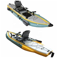 Bateau Kayak Gonflable à Pédales OEM avec Siège en PVC pour Pêche en Kayak