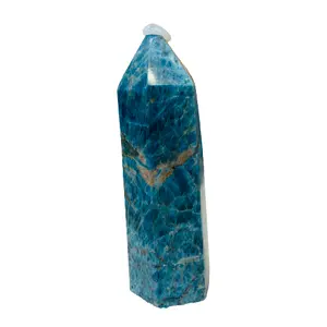 סיטונאי קריסטל טבעי כחול אפיטיט מגדלים קוורץ מינרלים אובליסק ריפוי אנרגיה אבן בית