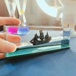 ספינה נוזלית נייר משקל תנועה שולחן עבודה קישוט מודל ימי figsine titanic צעצועים סירה חושית גל יום הולדת מתנות