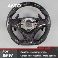 Volant de Voiture en Fibre de Carbone Forgé Personnalisé Violet avec LED Intelligente pour BMW E90 E91 E92 E93 E80 E83 E81 E82 E87 M3 G20 G30