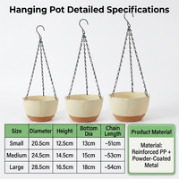 Pots de fleurs suspendus bicolores modernes pour usage quotidien, en plastique, pour plantes araignées, avec chaîne métallique, pour l'intérieur et l'extérieur, panier décoratif de jardin