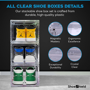 Transparent PP Injection Foldable Stackable Rectangle Shoe <b>Box</b> Eco-Friendly High Quality Sneakers <b>Storage</b> Modern Luxury Heavy - Product Image 2