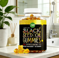 OEM/ODM Permen Jeli Minyak Biji Hitam Rasa Blueberry, Suplemen Nutrisi Dewasa dengan Infusi Madu, Permen Softgel Label Pribadi, Grosir