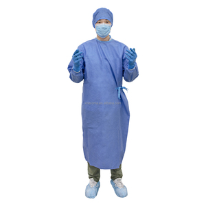 Blouses chirurgicales jetables bleues ordinaires certifiées CE pour les médecins ambulatoires et les salles d'opération hospitalières robes d'isolation pp - Product Image 5