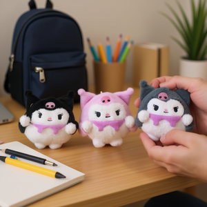 Portachiavi Premium in Peluche HSS 13cm con Ciondolo Kulomi in Pelliccia PVC e Metallo Leggero - Product Image 2