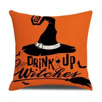 Halloween Scaredy Chats Citrouilles Squelettes Coussin Couvre Taie D'oreiller Carré Housses De Coussin pour Canapé Lit Canapé