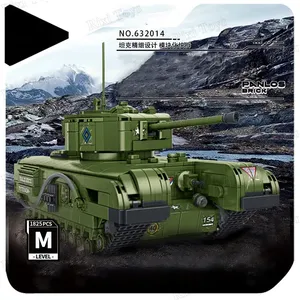 Panlos 632014 WW2 Modèle de char d'infanterie Churchill Collection de modèles de briques Jouets pour enfants Cadeaux 1825 pièces Ensembles de blocs de construction - Product Image 2