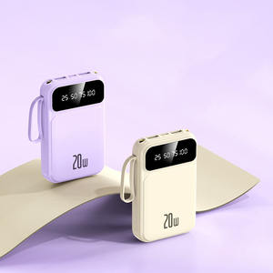 Mini <span class=keywords><strong>Power</strong></span> <span class=keywords><strong>Bank</strong></span> 5000mAh 10000mAh 20000mAh Alta Capacidade Carregamento Rápido com Cabo Fonte de Energia Móvel - Product Image 1