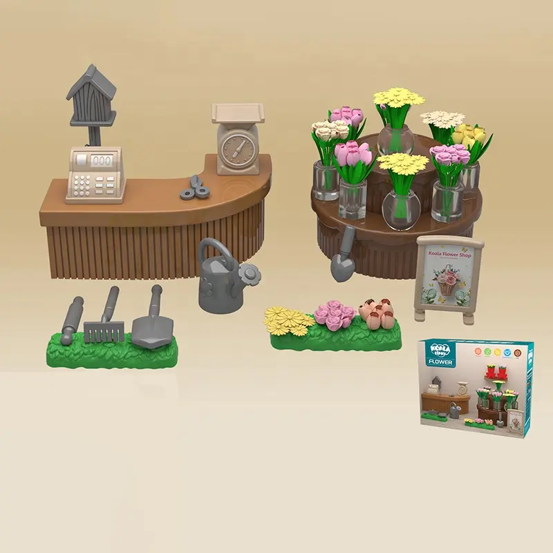 Diario di Koala fai da te scence play set negozio di fiori modello in miniatura casa per bambini