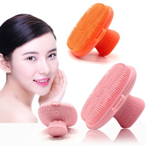 Factory OEM Custom Logo Silicone Face Body <b>Scrubber</b> Bath <b>Shower</b> Wash Silicon <b>Scrubber</b> Cleaning Exfoliating <b>Back</b> Massage Brush - Product Image 1