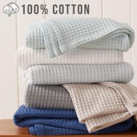 Couverture Thermique en Coton 100% à Tissage Gaufré, Jeté Écologique pour Toutes Saisons, Couverture Bébé Ultra Douce Personnalisable OEKO-TEX
