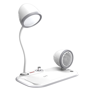 Lampe de bureau rétro alimentée par GaN avec chargeur sans fil, haut-parleur Bluetooth et réveil, LED protectrice des yeux, port Type-C pour <span class=keywords><strong>iPhone</strong></span> et Android - Product Image 1