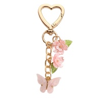 Porte-clés fleur tendance pour femme, pendentif décoratif pour sac à main, petits cadeaux, anneau porte-clés