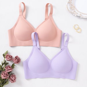 Reggiseno senza cuciture con cinturino a tracolla regolabile Design personalizzato all'ingrosso tinta unita a tre file con fibbia reggiseno traspirante da donna - Product Image 4