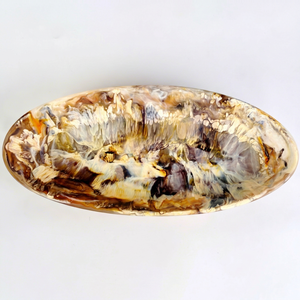 Plato Ovalado Blanco de Resina Pulida, Ecológico, Apto para Lavavajillas, para Servir Postres, para Fiestas, Panaderías, Cafeterías y Hogares - Product Image 1