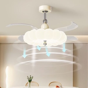 Ventilateur de plafond Donbao Cloud avec éclairage LED, respectueux des yeux, 6 vitesses, flux d'air silencieux pour salon et chambre - Product Image 2