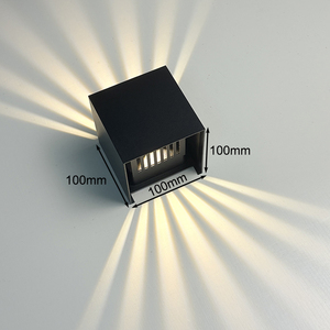 โคมไฟติดผนังในร่ม รูปทรงสี่เหลี่ยม แหล่งกำเนิดแสง LED อลูมิเนียม IP65 สำหรับใช้งานกลางแจ้ง ขั้วหลอด Gu10 สำหรับตกแต่งสวนบ้าน - Product Image 5