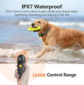 XCHO-Collar de entrenamiento para perros, LED inteligente, personalizado, recargable, a prueba de agua, descarga electrónica, control remoto, 500m