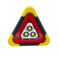 Triangle de signalisation d'urgence routière à LED rechargeable avec lumière clignotante et constante