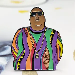 Einzigartiges Design Cartoon Metall Handwerk Spieler Hip Hop Pins Rapper Roségold benutzer definierte Abzeichen harte Emaille Pin