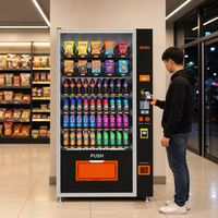 Máquina Expendedora Automática de Bebidas y Aperitivos AFEN, Gran Capacidad, 24 Horas, con Sistema SDK para Tarjetas de Crédito y Monedas, Ideal para Centros Comerciales