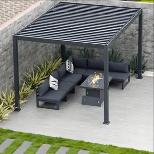 Gazebo Plegable de Aluminio con Techo de Láminas, Pérgola Personalizada para Exteriores, Pabellón Reversible con Techo Rígido, Gazebo de Aluminio - Product Image 6