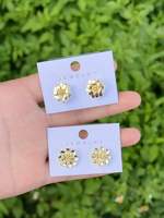 Perhiasan Anting Tusuk Bunga Kerang Zirkon Mikro-Set Model Terbaru Impor, Lucu, Mewah, Ringan, Berbahan Tembaga untuk Wanita