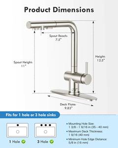 Robinet monocommande moderne en acier inoxydable 304, direct usine, pour évier de cuisine, avec cartouche céramique pour eau potable, idéal pour hôtels - Product Image 6