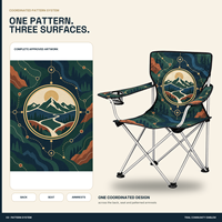 Chaise de camping en gros avec porte-gobelet latéral et logo et motif personnalisés pour club de randonnée en plein air