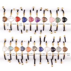 Bracelets ajustables tressés cœur en pierre naturelle 20 sortes de bracelets en corde d'or longue distance <span class=keywords><strong>pour</strong></span> <span class=keywords><strong>les</strong></span> <span class=keywords><strong>meilleurs</strong></span> <span class=keywords><strong>amis</strong></span> amoureux - Product Image 1
