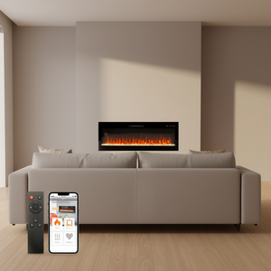 Smart 50 <b>Fireplace</b> Heater Wall Mount in Wall Design Model D0100X3241T With Remote App Control Smart WiFi-enabled Firepl - Product Image 5