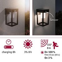 Lampes murales solaires à détecteur de mouvement en aluminium noir LED IP44 étanches 3500K blanc chaud portables pour jardin extérieur, allée, escalier, Li-ion