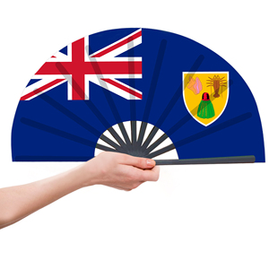 Abanicos Plegables de Bambú con la Bandera de las Islas Turquesas y Caicos, Abanico de Mano para Carnaval, Bodas, Festivales, Fiestas, Agencias de Viajes, Venta al Por Mayor - Product Image 4