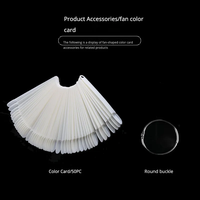 Vente chaude : 50 échantillons de couleurs d'ongles transparents en forme d'éventail pour présentation d'art des ongles