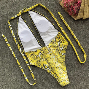 Maillot de bain une pièce pour femmes, <span class=keywords><strong>Monokini</strong></span> Sexy, imprimé serpent, Bandage, nouvelle collection, - Product Image 6