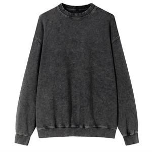 Sudaderas Vintage lavadas con ácido de gran tamaño de algodón 100% personalizadas con estampado desgastado bordado para hombres y mujeres XS Plus otoño - Product Image 1