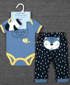 Conjunto <span class=keywords><strong>de</strong></span> Ropa <span class=keywords><strong>de</strong></span> Bebé Tedmimak <span class=keywords><strong>de</strong></span> Verano, 3 Piezas, 0-9 Meses, Cómodo, con Estampado <span class=keywords><strong>de</strong></span> Dibujos Animados, Pantalones Largos con Estampado Animal y Calcetines - Product Image 1