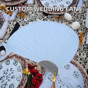 Abanicos de Bambú Personalizados para Boda, Tallados con Novios, Pintados para el Año Nuevo Chino, Recuerdo para Halloween, Navidad, Estilo Romántico - Product Image 3