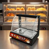 Vitrine chauffante électrique pour aliments, capacité 80L, contrôle manuel de la température (1°C), chauffage 910W, fonctionnement 24h/24 pour buffet