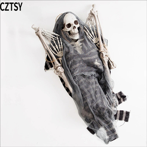 Esqueleto de Calavera de Halloween, Simulación de Cuerpo Humano, Plástico, Decoración para Casa Embrujada, Habitación Secreta, Prisionero, Esqueleto Humano - Product Image 4