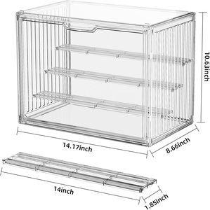 Vitrina de acrílico transparente con puerta magnética, venta directa de fábrica china, caja expositora apilable barata para coleccionables. - Product Image 3