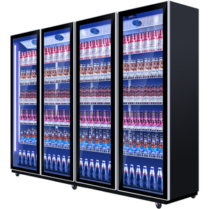 Di alta qualità commerciale a temperatura singola porta in vetro verticale a 4 porte frigo supermercato negozio di alimentari per bevande refrigeratore per bottiglie - Product Image 2