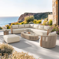 High-End Modern Household Wasserdichte und sonnen feste Aluminium legierung Teak Sofa Gartenmöbel Innenhof möbel