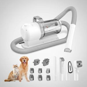 उच्च गुणवत्ता वाले पेशेवर 7-इन-1 प्रो पालतू ग्रोमिंग किट कम शोर पालतू कुत्तों के लिए वैक्यूम क्लिपर ट्रिमर - Product Image 1