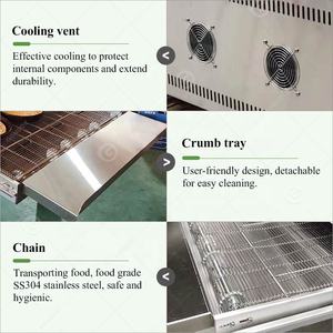 Four à pizza électrique commercial avec mini-convoyeur pour la cuisson des corn sticks, idéal pour les restaurants - Product Image 5