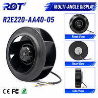 Ventilador Centrífugo Original R2E220-AA40-05 AC, 230V 0.38A, 85W, 2700 RPM, 220mm, Curvatura Inversa, Reemplazo para Panel de Control