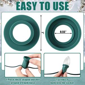 新しい到着<span class=keywords><strong>C</strong></span> 9ソケットシールE 17ベースゴムOリングパック100個保護C9ストリングE17ベース - Product Image 2