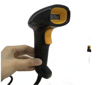 Escáner de Código de Barras con Cable USB Láser Hoin a Precio Económico, Resolución de 5mil, Compatible con SDK, Escaneo 1D+2D, en Stock, Color Negro